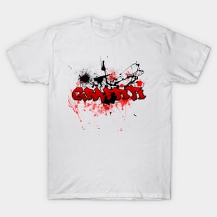 Graffiti theme red and black with an abstract background T-Shirt